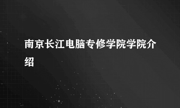南京长江电脑专修学院学院介绍