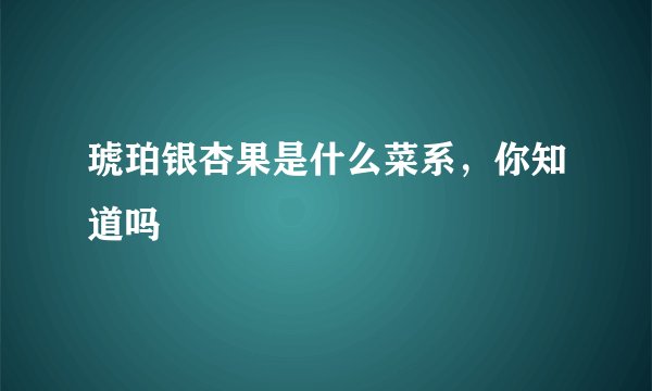 琥珀银杏果是什么菜系，你知道吗