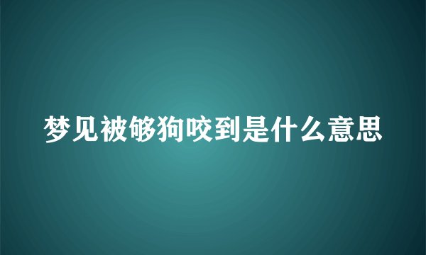 梦见被够狗咬到是什么意思