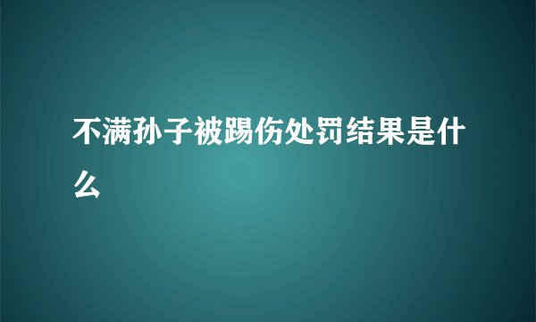 不满孙子被踢伤处罚结果是什么