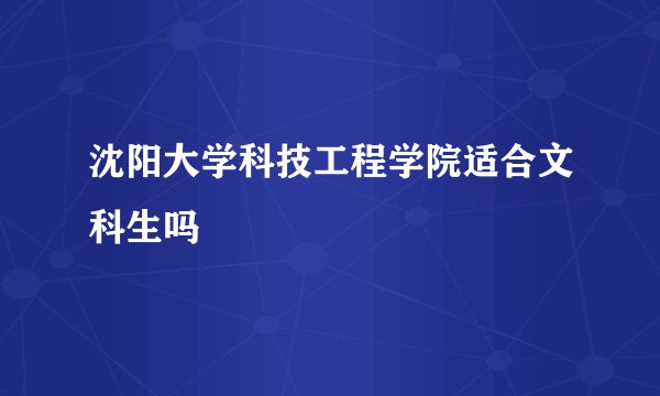 沈阳大学科技工程学院适合文科生吗