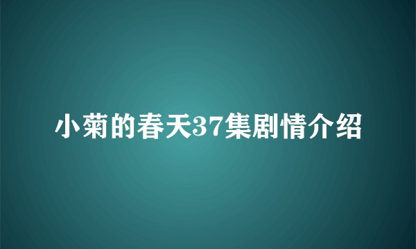 小菊的春天37集剧情介绍