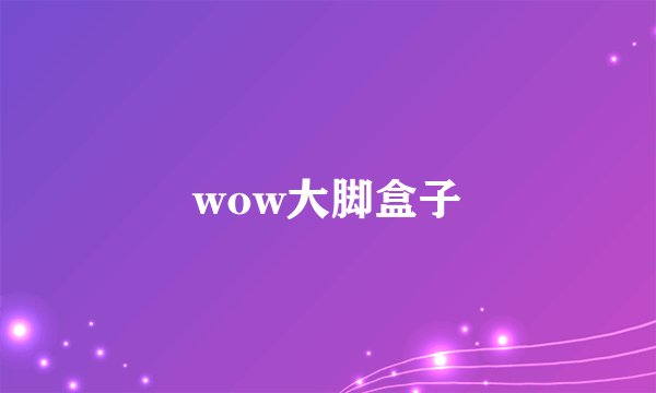 wow大脚盒子