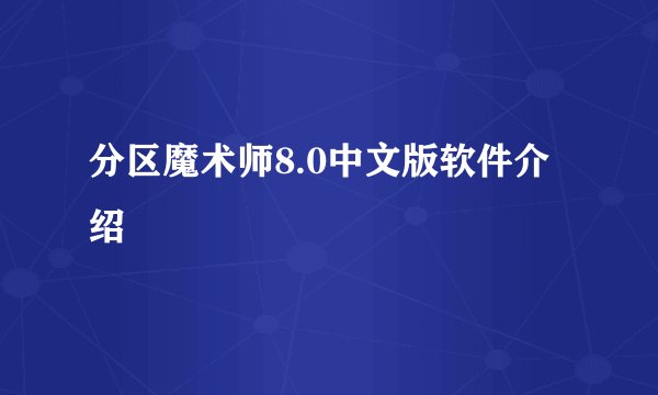 分区魔术师8.0中文版软件介绍