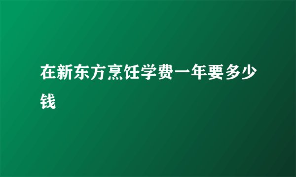 在新东方烹饪学费一年要多少钱