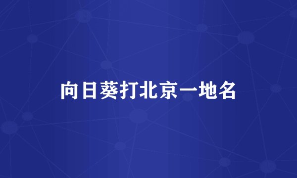 向日葵打北京一地名