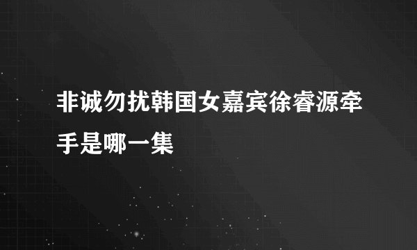 非诚勿扰韩国女嘉宾徐睿源牵手是哪一集