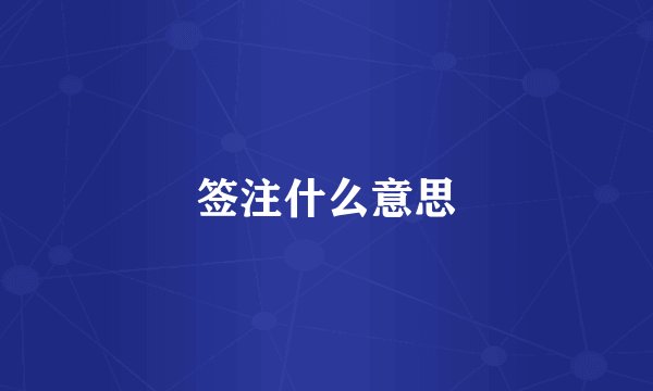 签注什么意思