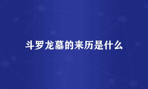 斗罗龙墓的来历是什么