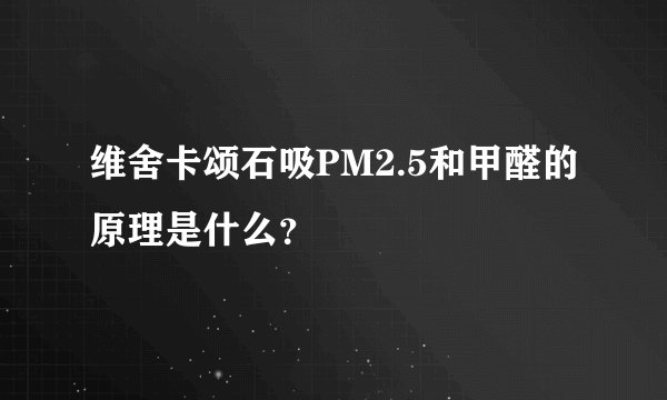 维舍卡颂石吸PM2.5和甲醛的原理是什么？