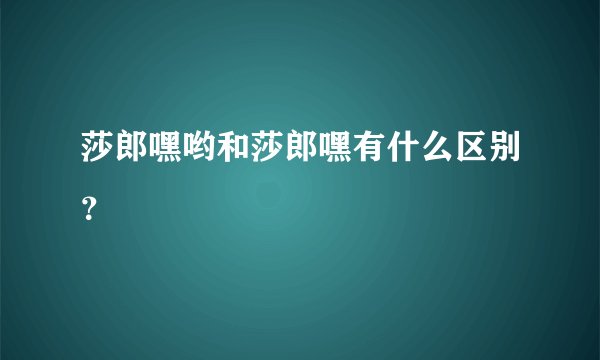 莎郎嘿哟和莎郎嘿有什么区别？