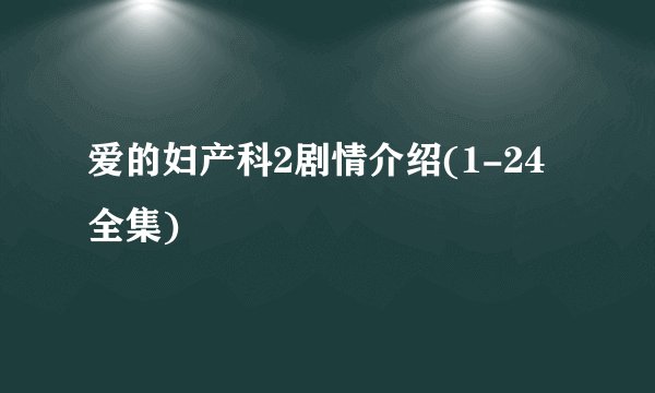爱的妇产科2剧情介绍(1-24全集)