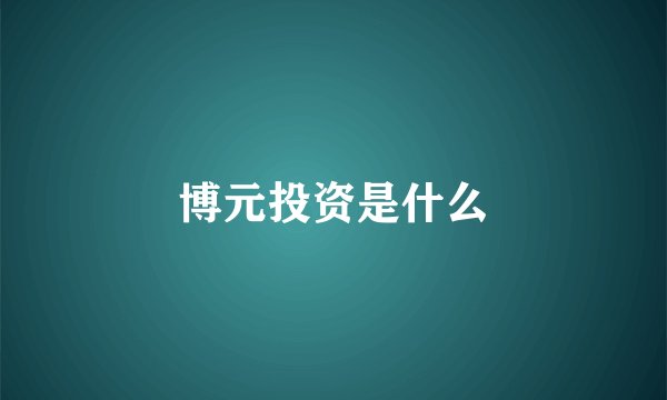 博元投资是什么