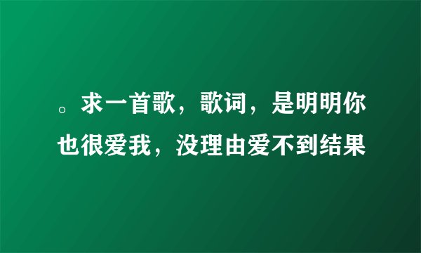 。求一首歌,歌词,是明明你也很爱我,没理由爱不到结果