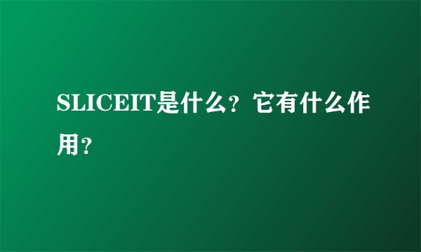 SLICEIT是什么？它有什么作用？