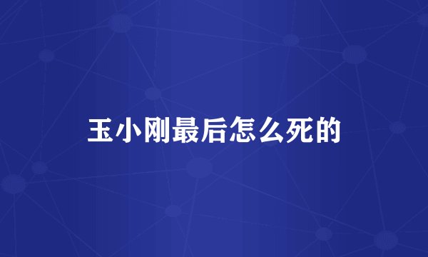 玉小刚最后怎么死的