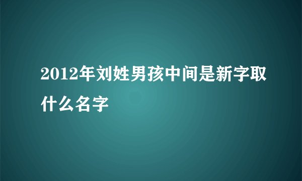 2012年刘姓男孩中间是新字取什么名字