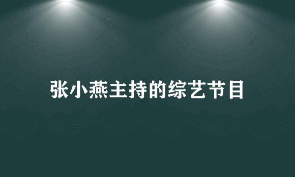 张小燕主持的综艺节目