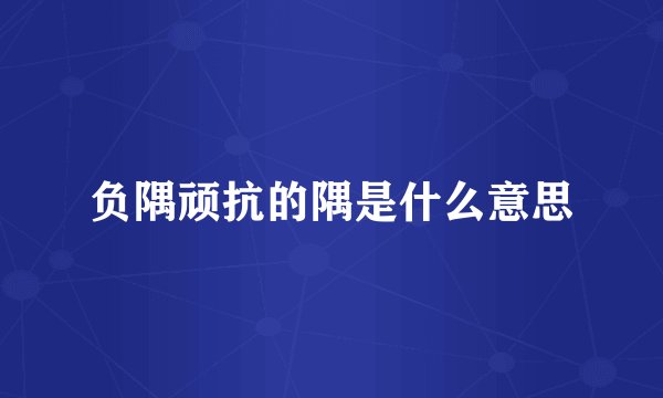 负隅顽抗的隅是什么意思