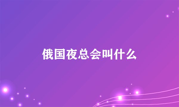 俄国夜总会叫什么