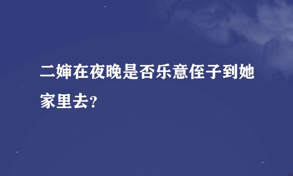 二婶在夜晚是否乐意侄子到她家里去？