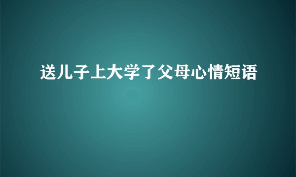 送儿子上大学了父母心情短语