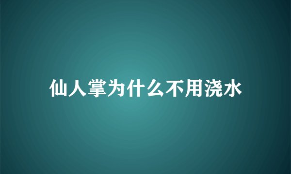 仙人掌为什么不用浇水