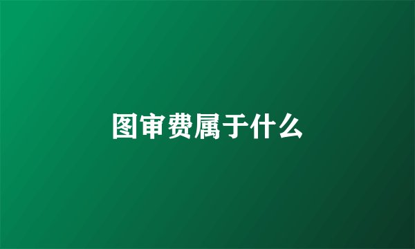 图审费属于什么
