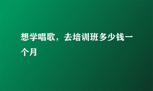 想学唱歌，去培训班多少钱一个月