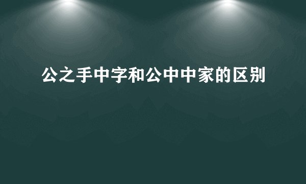 公之手中字和公中中家的区别