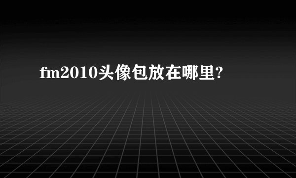 fm2010头像包放在哪里?