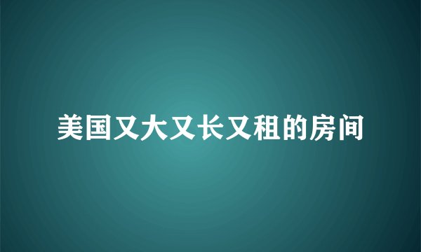 美国又大又长又租的房间