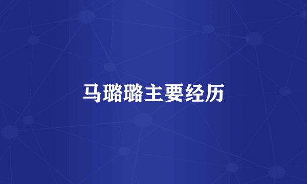 马璐璐主要经历