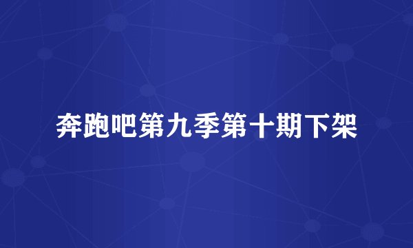 奔跑吧第九季第十期下架