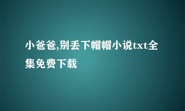 小爸爸,别丢下帽帽小说txt全集免费下载