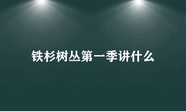 铁杉树丛第一季讲什么