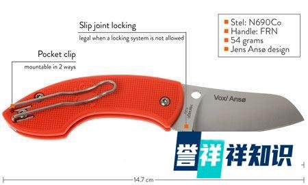 SPYDERCO 美国蜘蛛 SP-C163POR PINGO ORANGE SLIPIT FOLDER VOX/ANSO