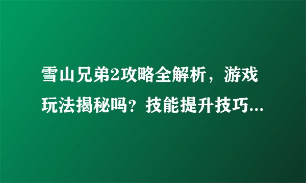 雪山兄弟2攻略全解析，游戏玩法揭秘吗？技能提升技巧有哪些？