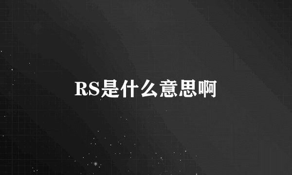 RS是什么意思啊