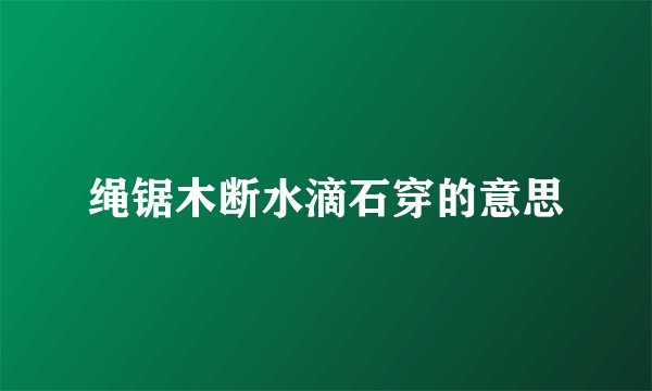 绳锯木断水滴石穿的意思