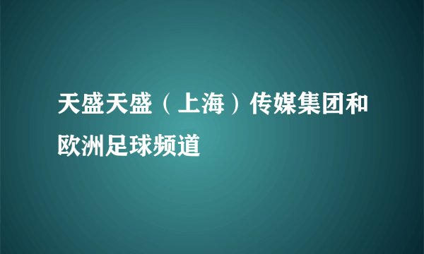 天盛天盛（上海）传媒集团和欧洲足球频道