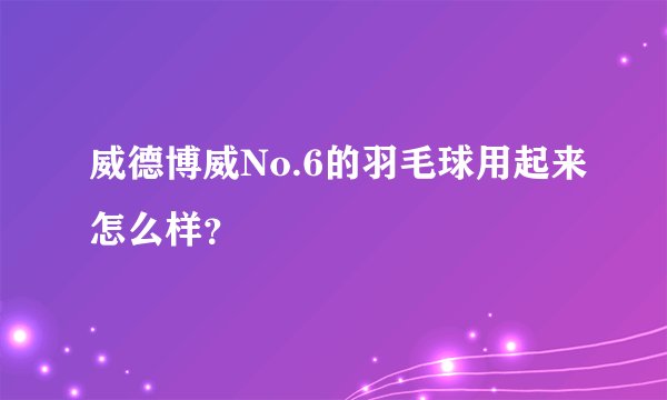 威德博威No.6的羽毛球用起来怎么样？