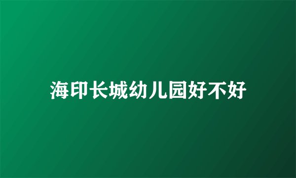 海印长城幼儿园好不好