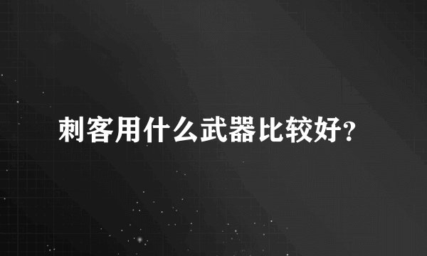 刺客用什么武器比较好？