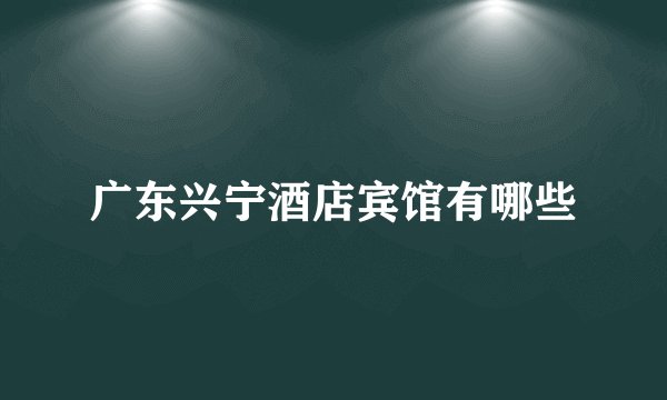 广东兴宁酒店宾馆有哪些