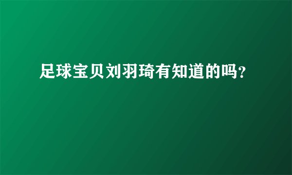 足球宝贝刘羽琦有知道的吗？
