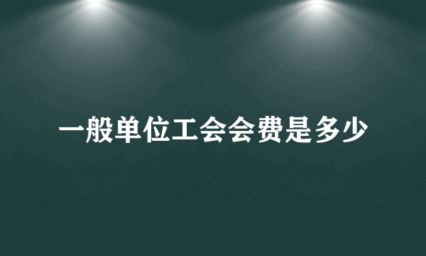 一般单位工会会费是多少