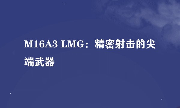M16A3 LMG:精密射击的尖端武器