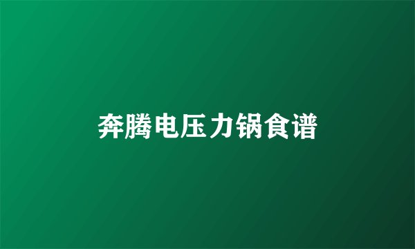 奔腾电压力锅食谱