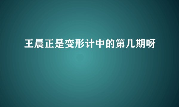 王晨正是变形计中的第几期呀